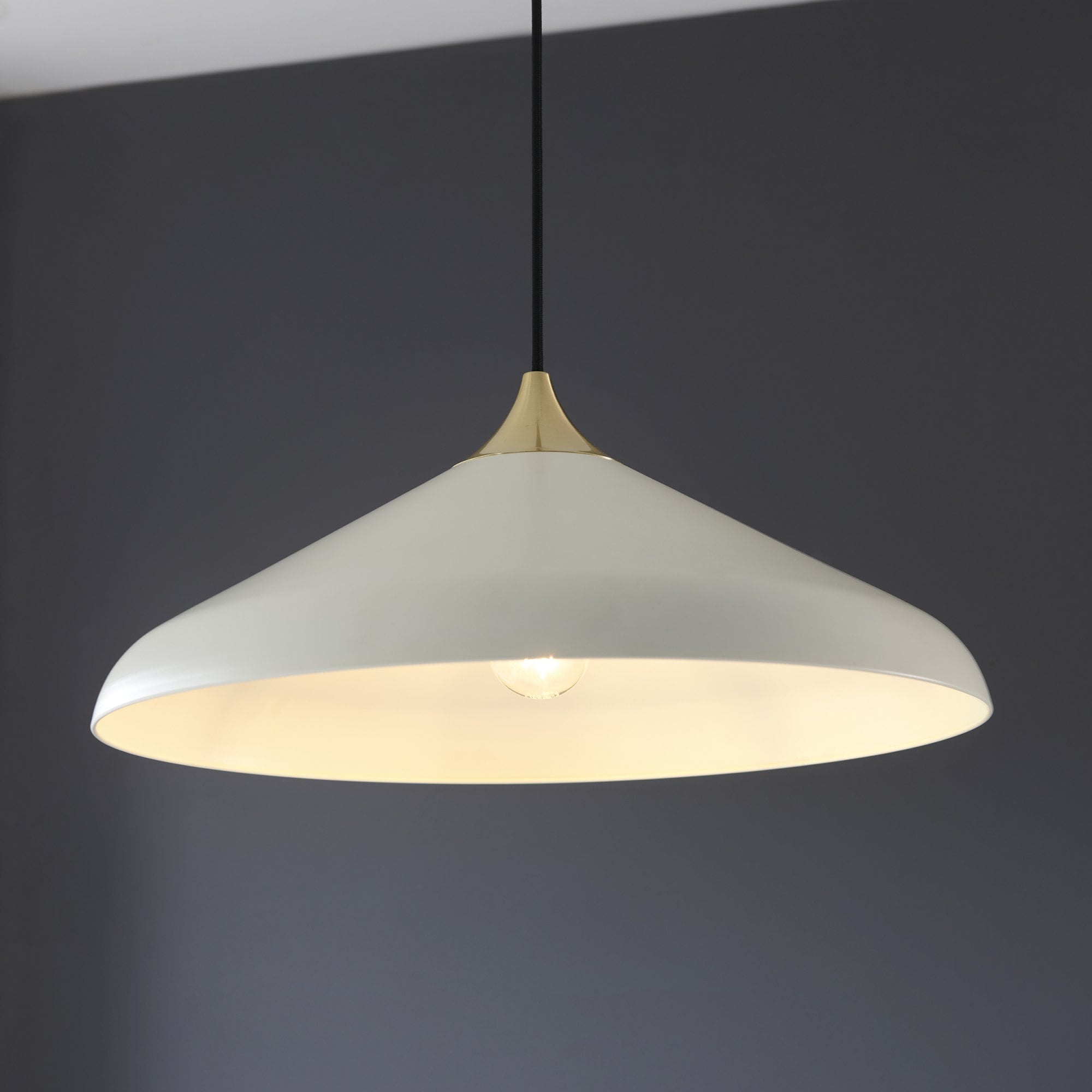 96561 1 Light Pendant Warm White & Brushed Brass Plate