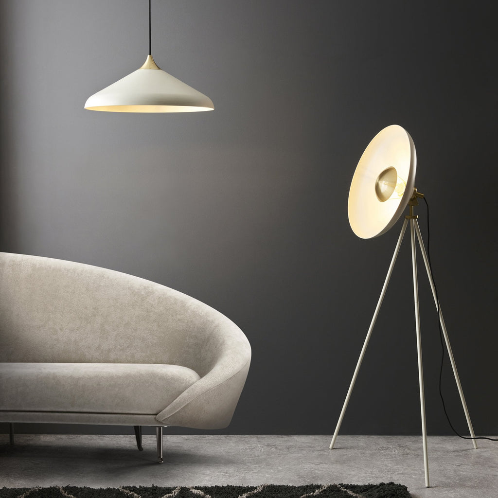 96561 1 Light Pendant Warm White & Brushed Brass Plate