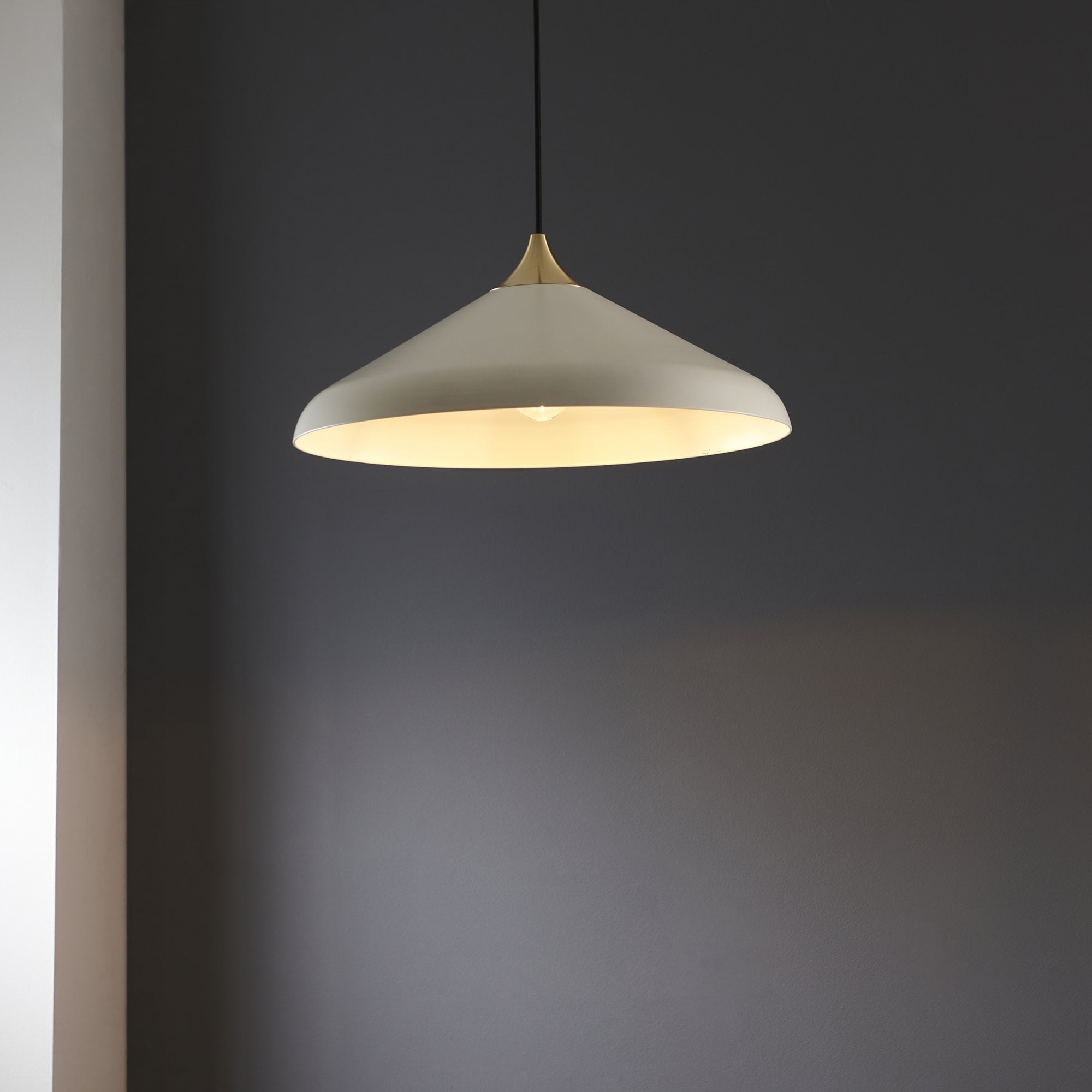 96561 1 Light Pendant Warm White & Brushed Brass Plate