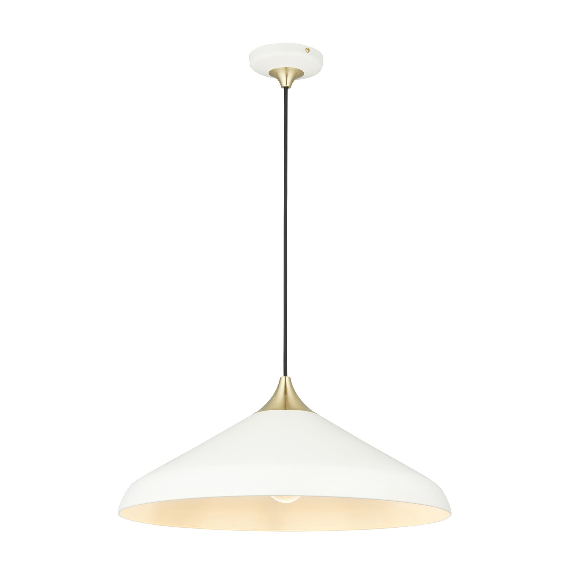 96561 1 Light Pendant Warm White & Brushed Brass Plate