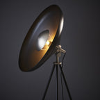 96562 1 Light Floor Lamp Matt Black & Matt Nickel Plate