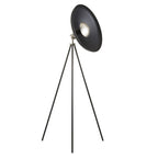 96562 1 Light Floor Lamp Matt Black & Matt Nickel Plate
