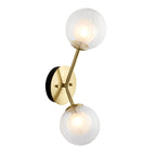 96691 2 Light Wall Light Satin Brass Plate & Clear/frosted Glass