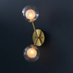 96691 2 Light Wall Light Satin Brass Plate & Clear/frosted Glass