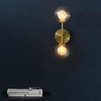 96691 2 Light Wall Light Satin Brass Plate & Clear/frosted Glass
