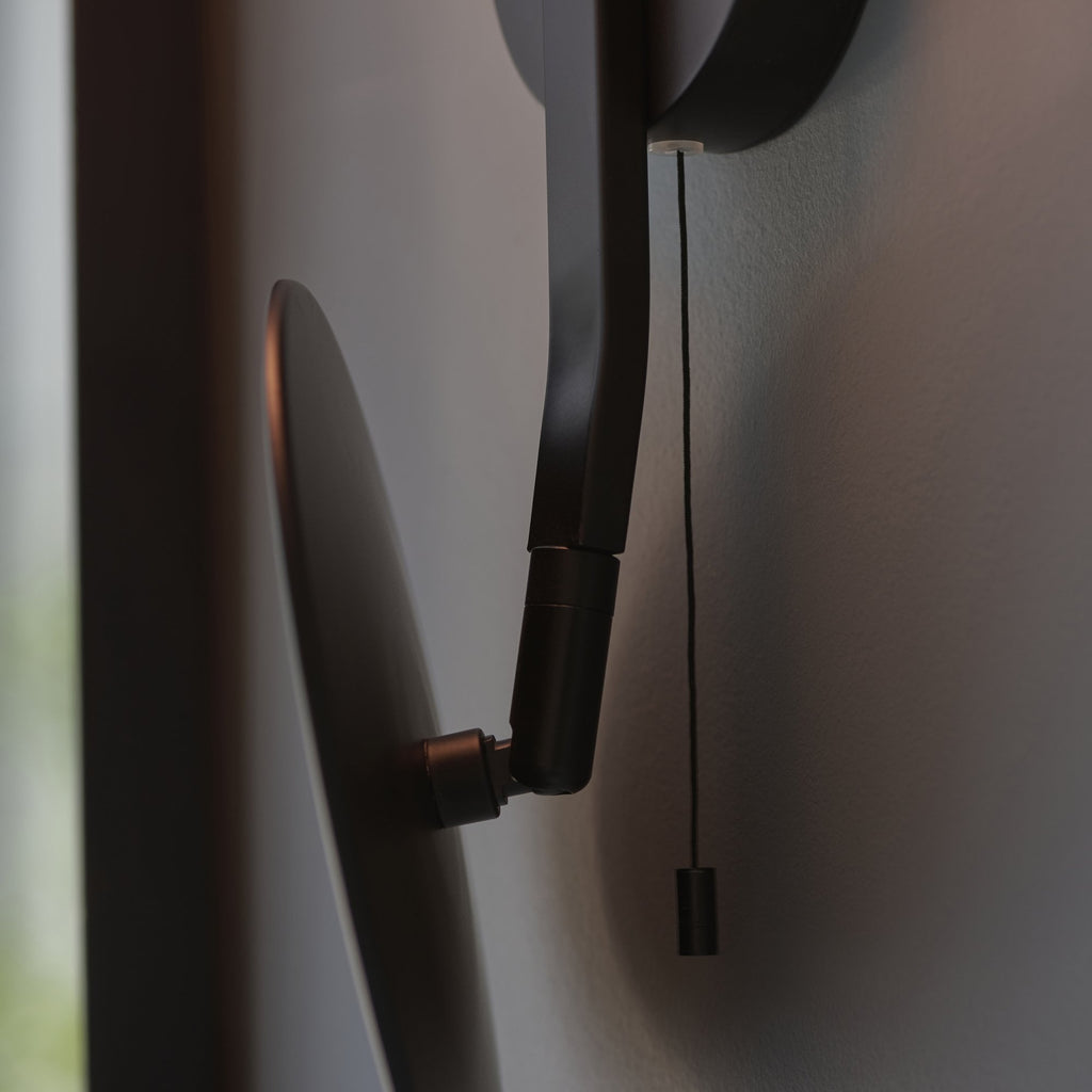 96729 Bathroom 1 Light Wall Light Matt Black, Mirrored Glass With Opal Glass