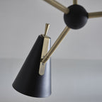 96746 3 Light Semi Flush Ceiling Light Matt Antique Brass Plate & Matt Black