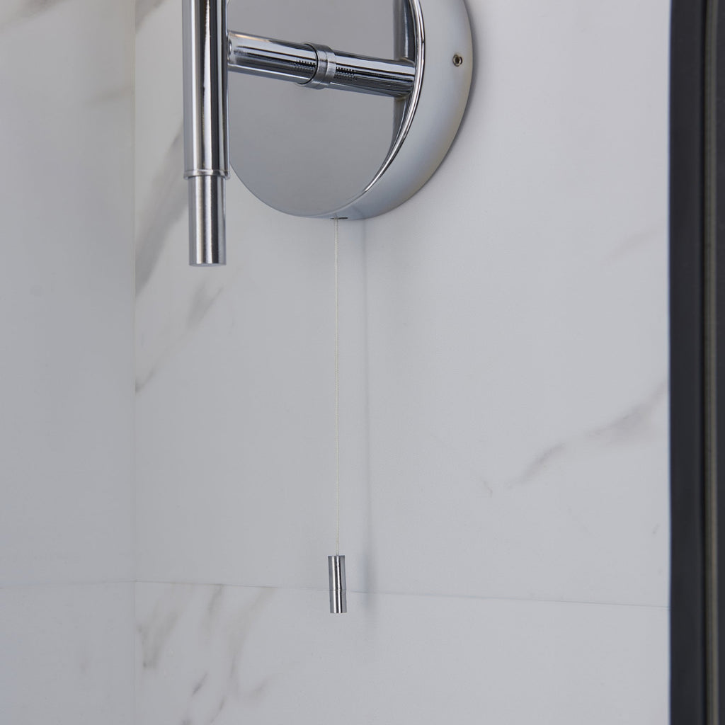 97171 Bathroom 1 Light Wall Light Chrome Plate & Clear/frosted Ribbed Glass