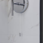 97171 Bathroom 1 Light Wall Light Chrome Plate & Clear/frosted Ribbed Glass