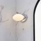 97181 Bathroom 1 Light Wall Light Chrome Plate & Opal Glass