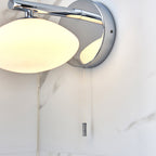 97181 Bathroom 1 Light Wall Light Chrome Plate & Opal Glass