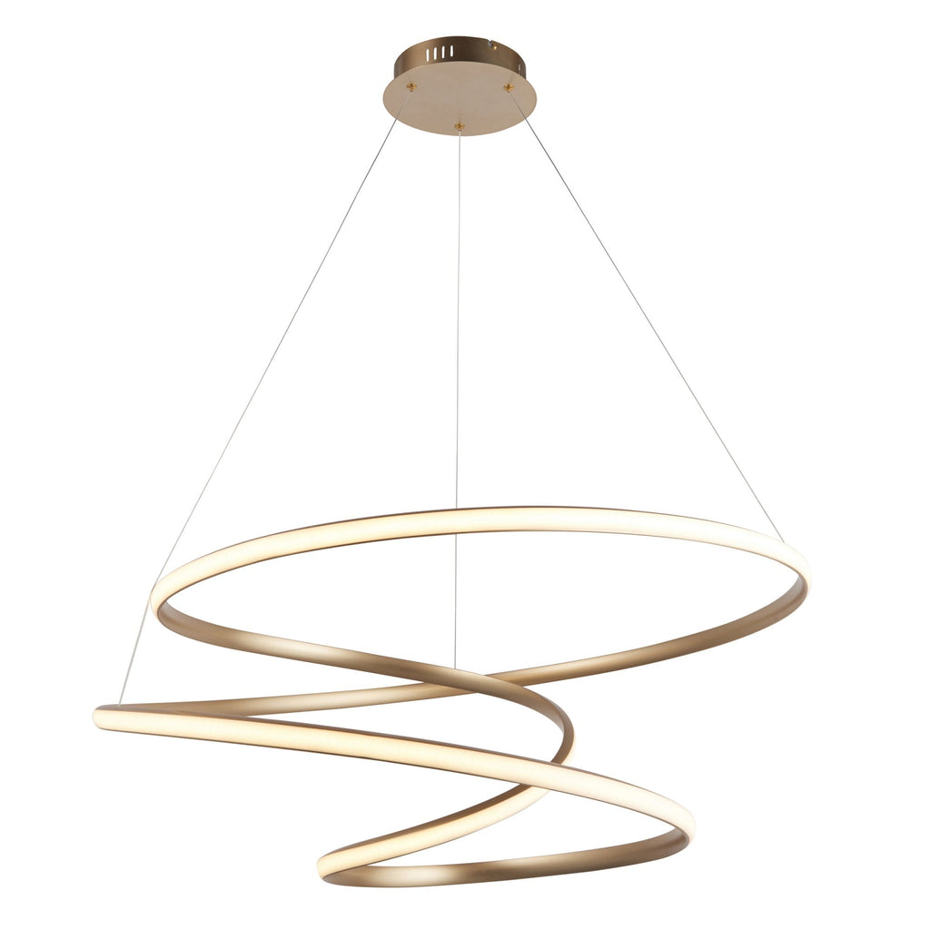 97639 1 Light LED Pendant Satin Gold Paint & White Silicone