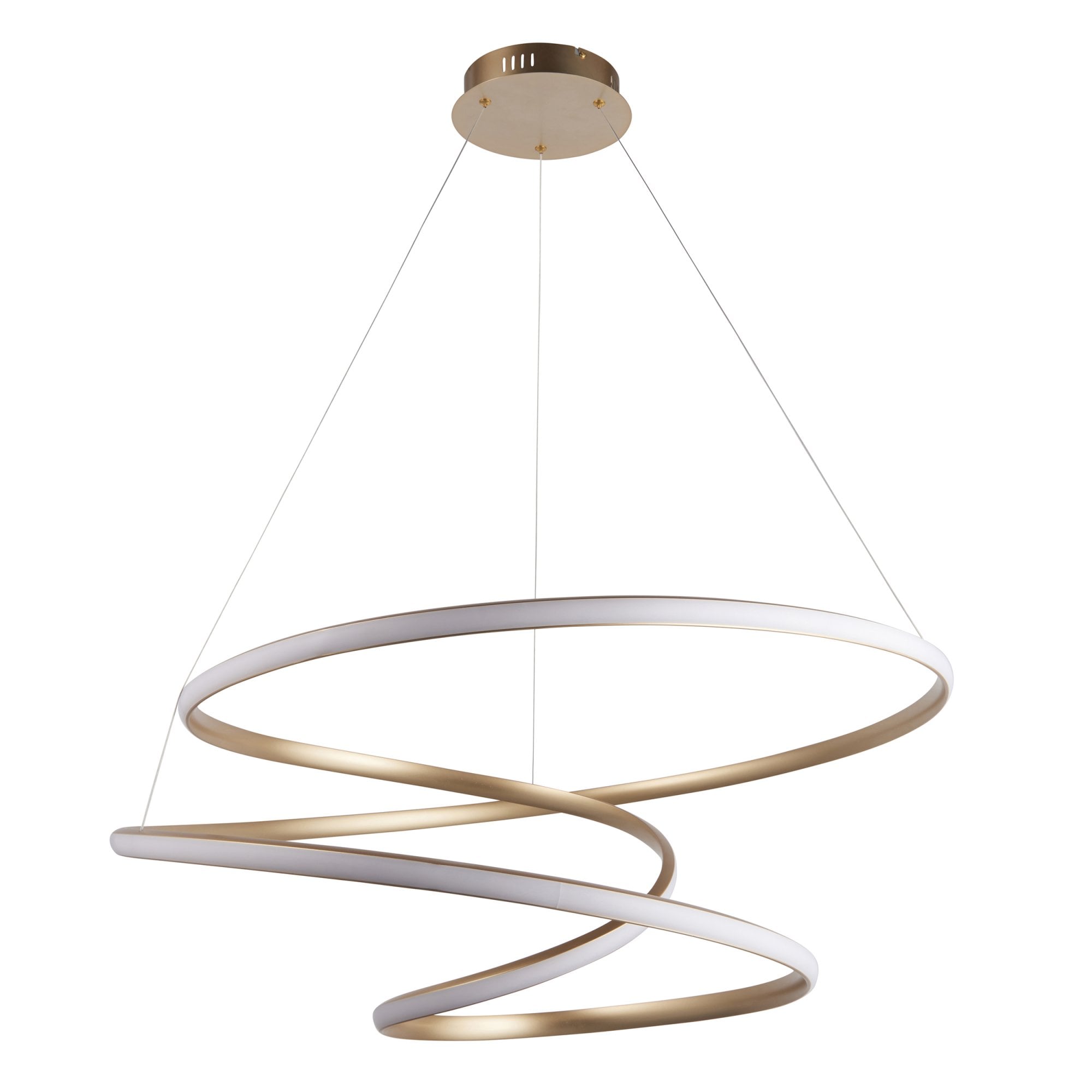 97639 1 Light LED Pendant Satin Gold Paint & White Silicone