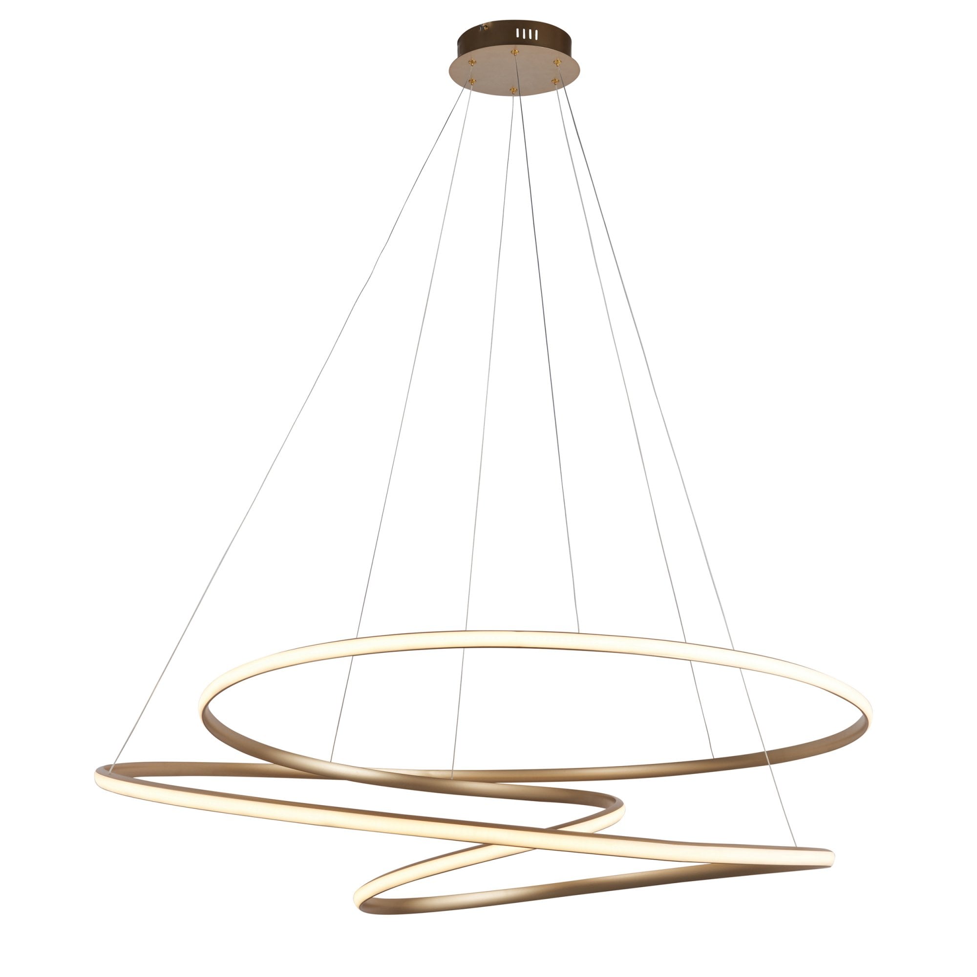 97645 1 Light LED Pendant Satin Gold Paint & White Silicone