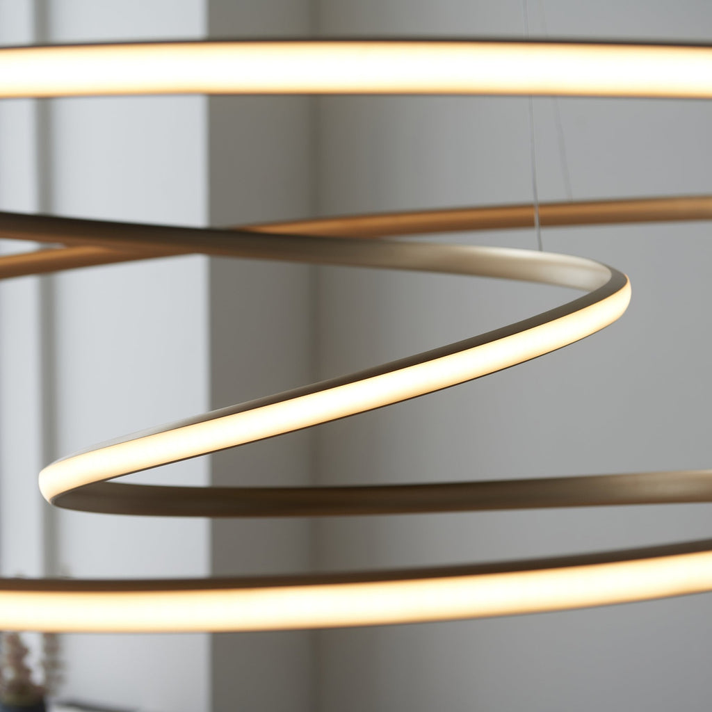 97645 1 Light LED Pendant Satin Gold Paint & White Silicone