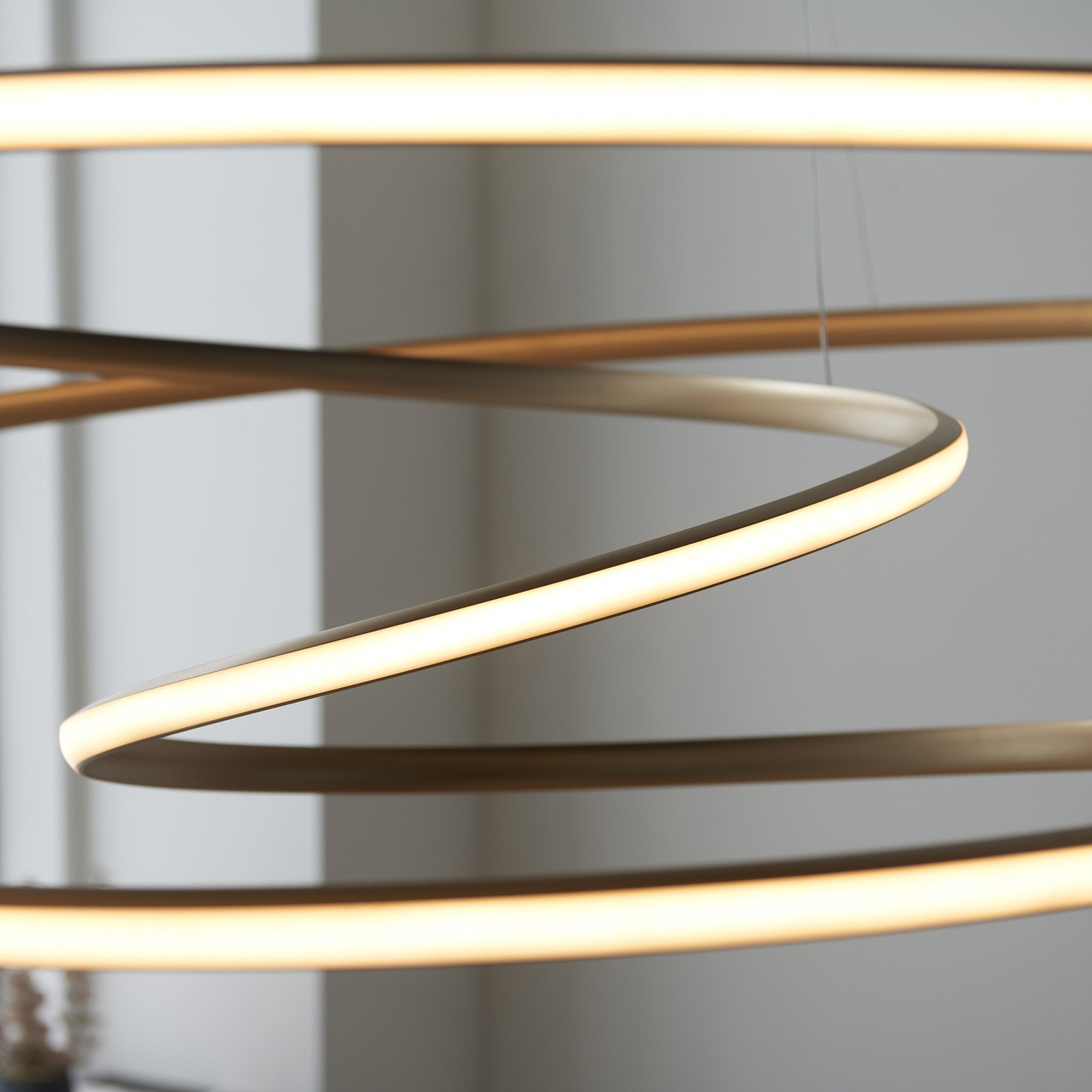 97645 1 Light LED Pendant Satin Gold Paint & White Silicone