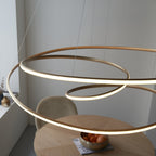 97645 1 Light LED Pendant Satin Gold Paint & White Silicone