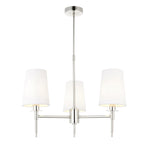 99455 3 Light Pendant Bright Nickel Plate & Vintage White Fabric
