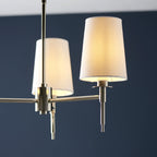 99455 3 Light Pendant Bright Nickel Plate & Vintage White Fabric