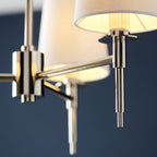 99455 3 Light Pendant Bright Nickel Plate & Vintage White Fabric