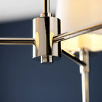 99455 3 Light Pendant Bright Nickel Plate & Vintage White Fabric