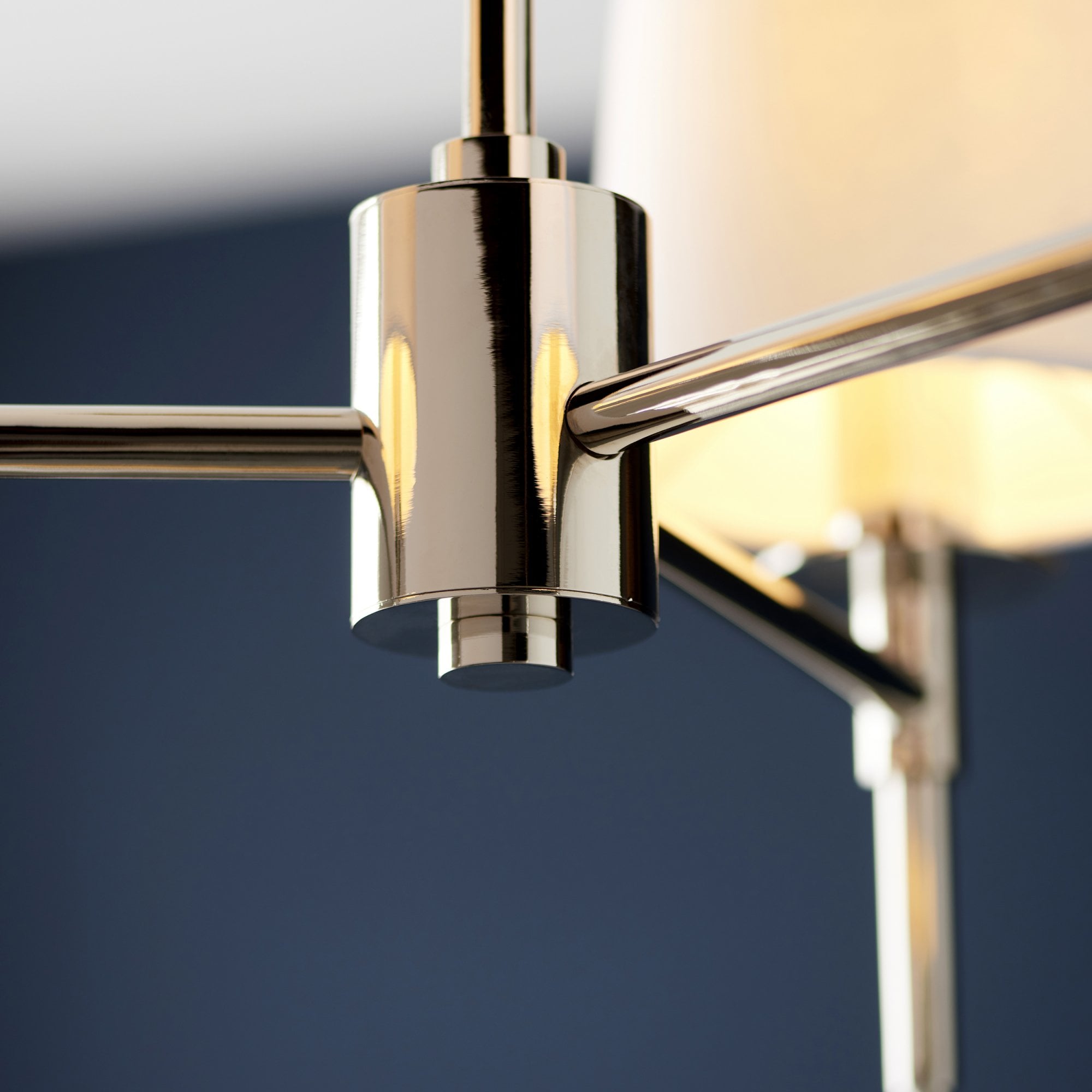 99455 3 Light Pendant Bright Nickel Plate & Vintage White Fabric