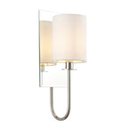 99515 1 Light Wall Light Bright Nickel Plate & Vintage White Fabric