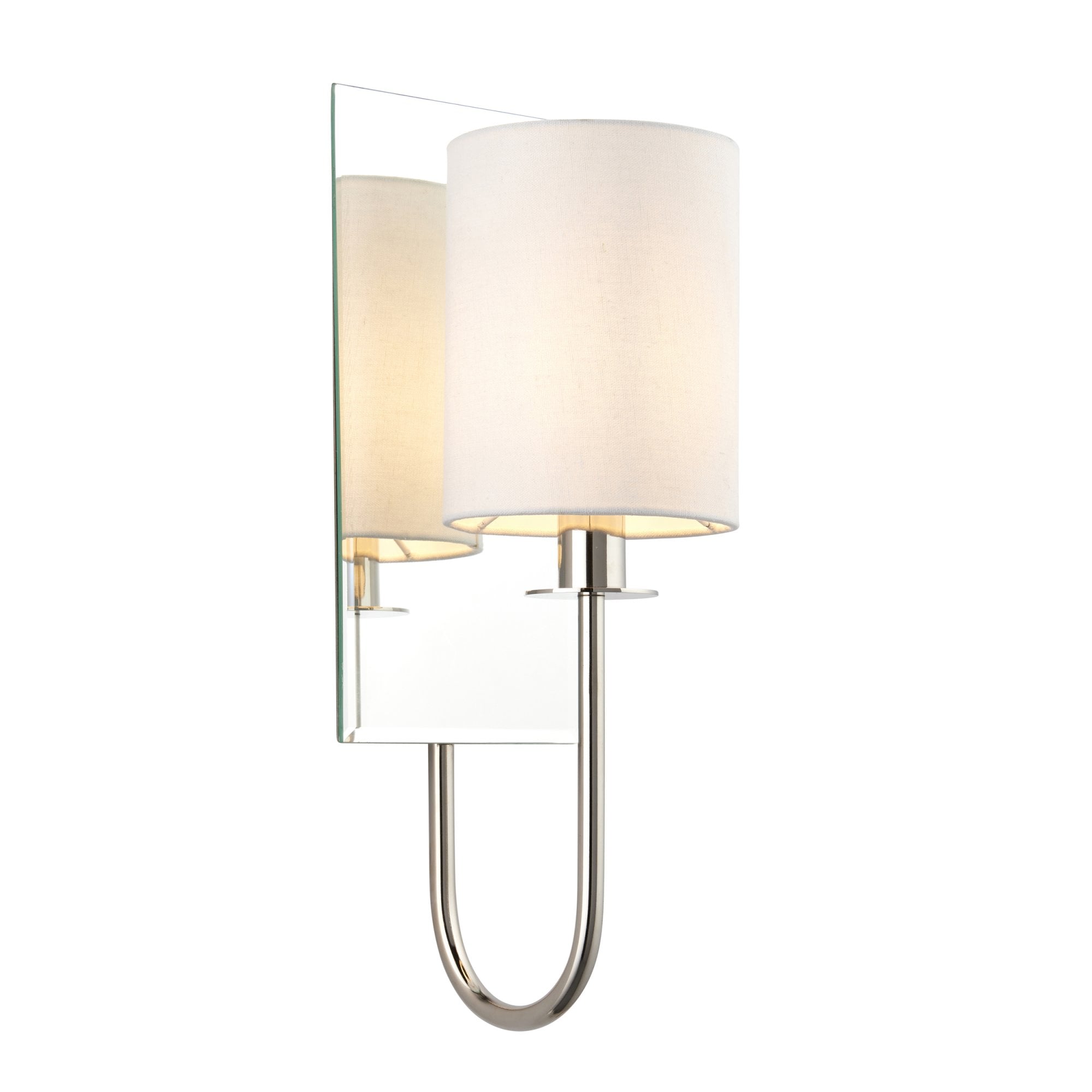99515 1 Light Wall Light Bright Nickel Plate & Vintage White Fabric