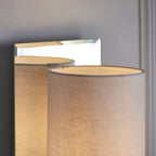 99515 1 Light Wall Light Bright Nickel Plate & Vintage White Fabric