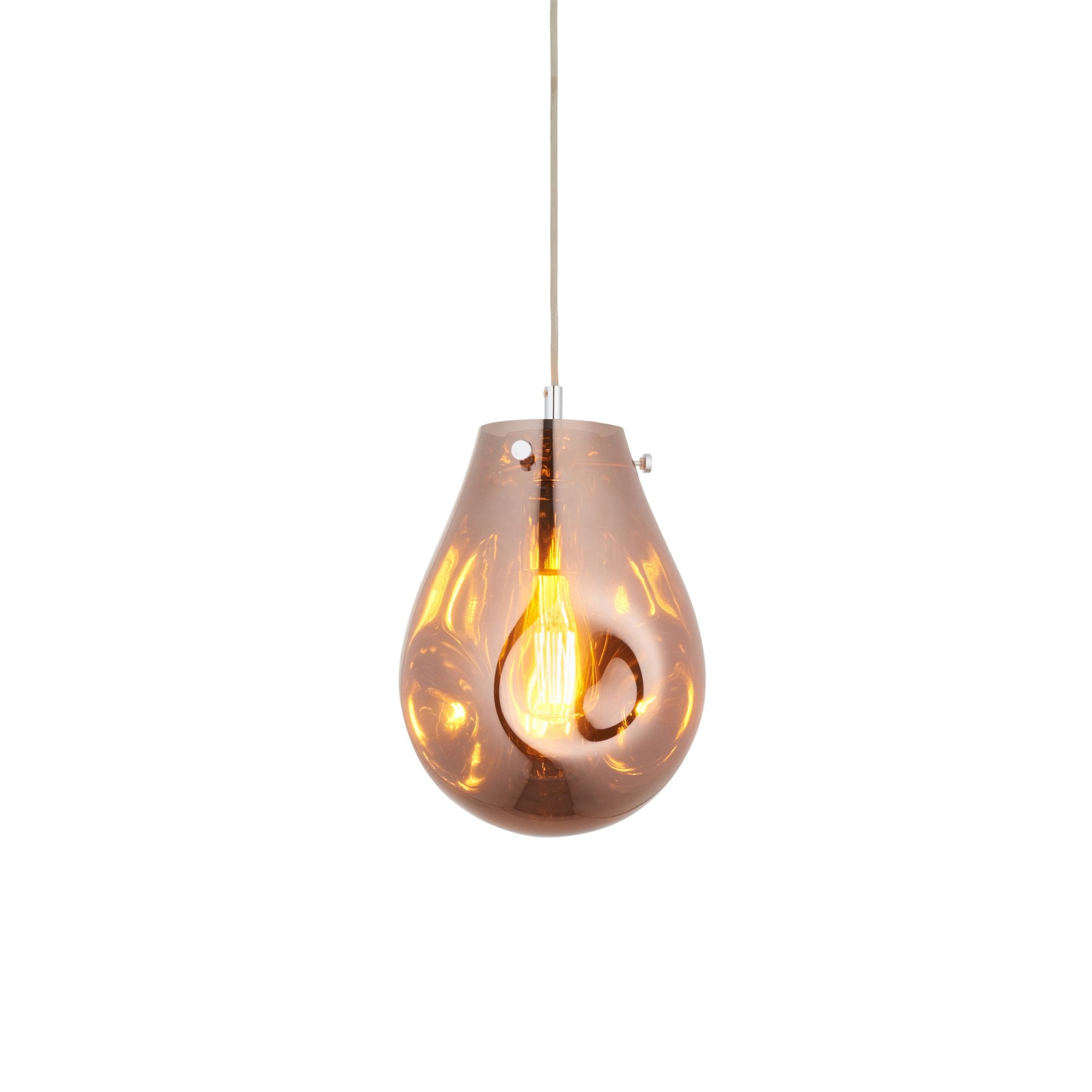 99516 1 Light Pendant Copper Metallic Glass & Chrome Plate