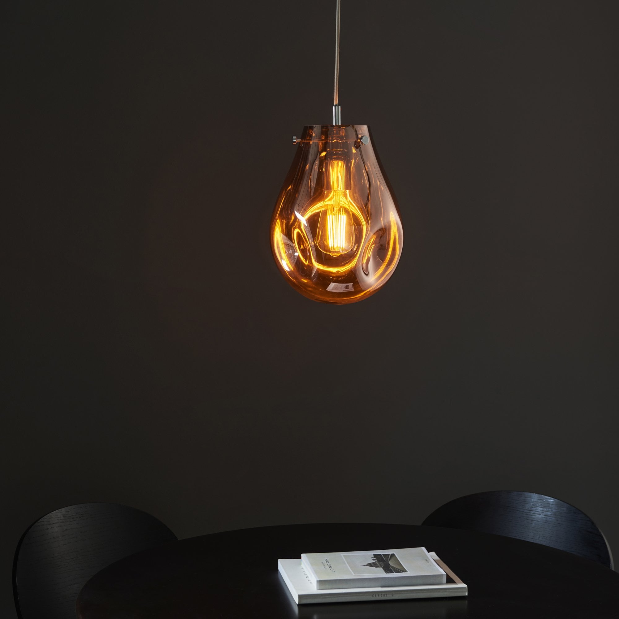 99516 1 Light Pendant Copper Metallic Glass & Chrome Plate