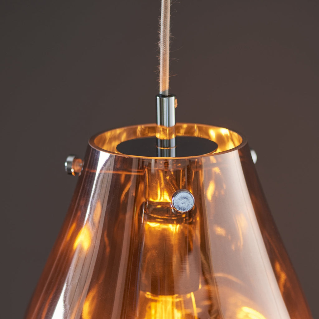 99516 1 Light Pendant Copper Metallic Glass & Chrome Plate