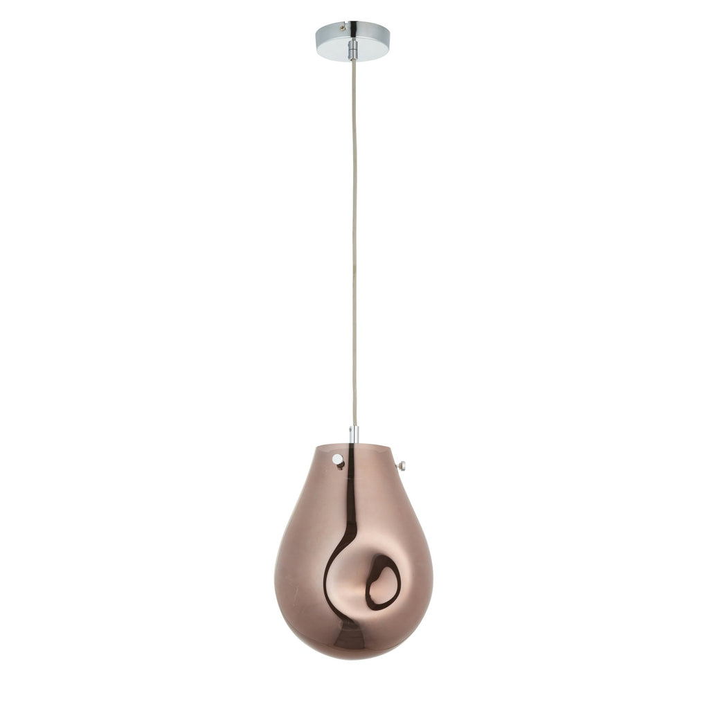 99516 1 Light Pendant Copper Metallic Glass & Chrome Plate