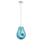 99517 1 Light Pendant Petrol Metallic Glass & Chrome Plate