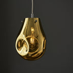 99518 1 Light Pendant Gold Metallic Glass & Chrome Plate