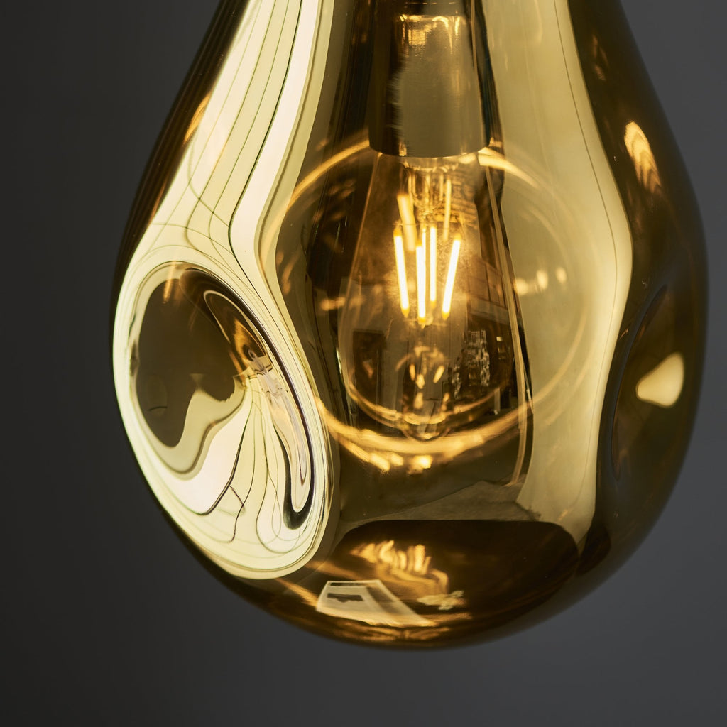 99518 1 Light Pendant Gold Metallic Glass & Chrome Plate