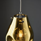 99518 1 Light Pendant Gold Metallic Glass & Chrome Plate