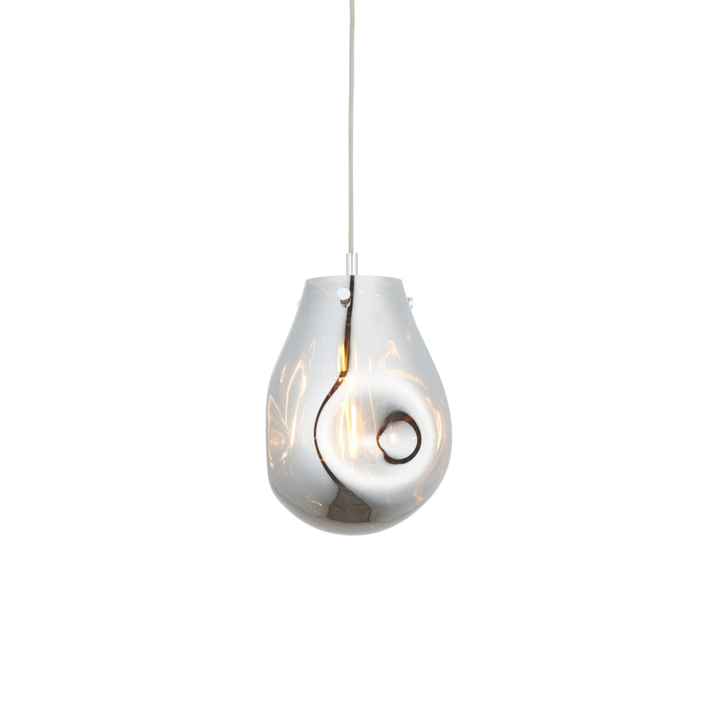 99519 1 Light Pendant Chrome Metallic Glass & Chrome Plate