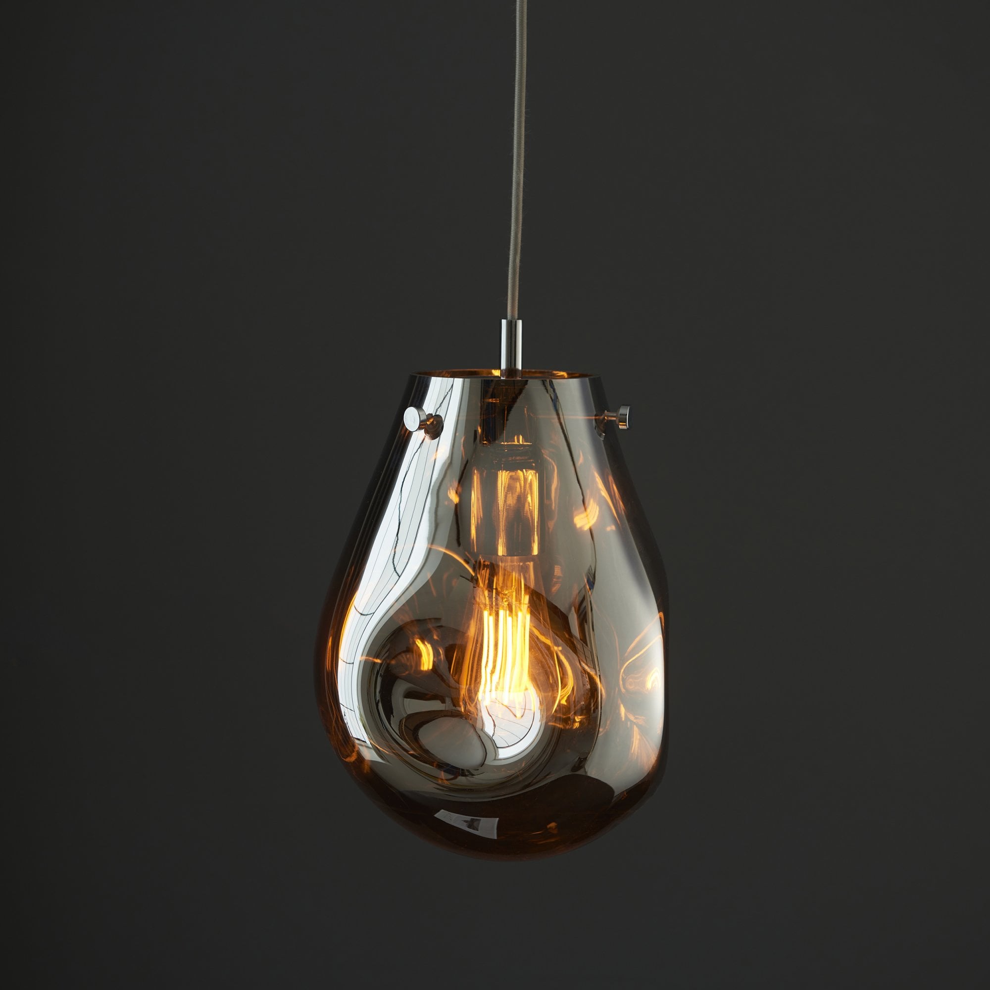 99519 1 Light Pendant Chrome Metallic Glass & Chrome Plate