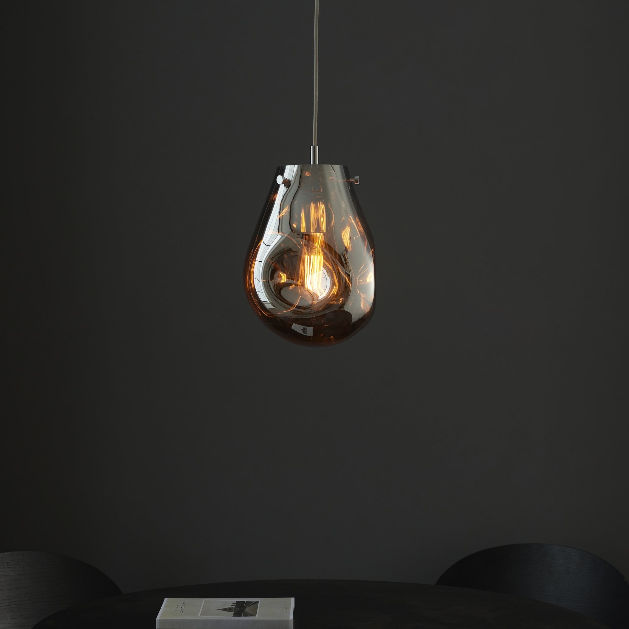 99519 1 Light Pendant Chrome Metallic Glass & Chrome Plate