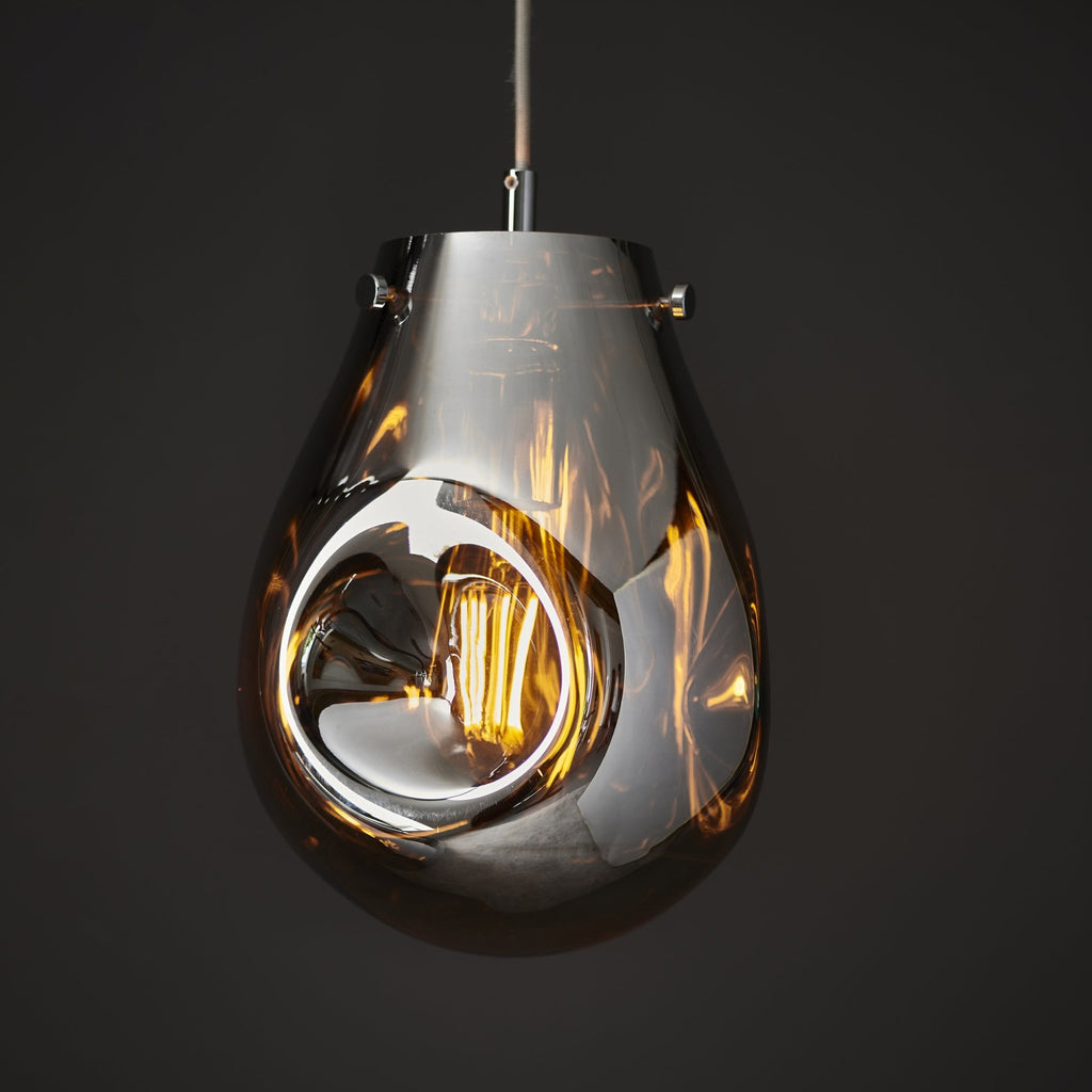 99519 1 Light Pendant Chrome Metallic Glass & Chrome Plate