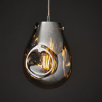 99519 1 Light Pendant Chrome Metallic Glass & Chrome Plate