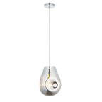 99519 1 Light Pendant Chrome Metallic Glass & Chrome Plate