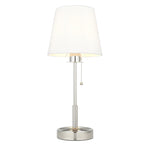 99596 1 Light Table Lamp Bright Nickel Plate & Vintage White Fabric