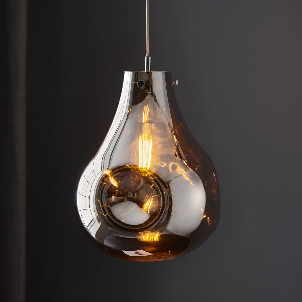 99788 1 Light Pendant Chrome Metallic Glass & Chrome Plate