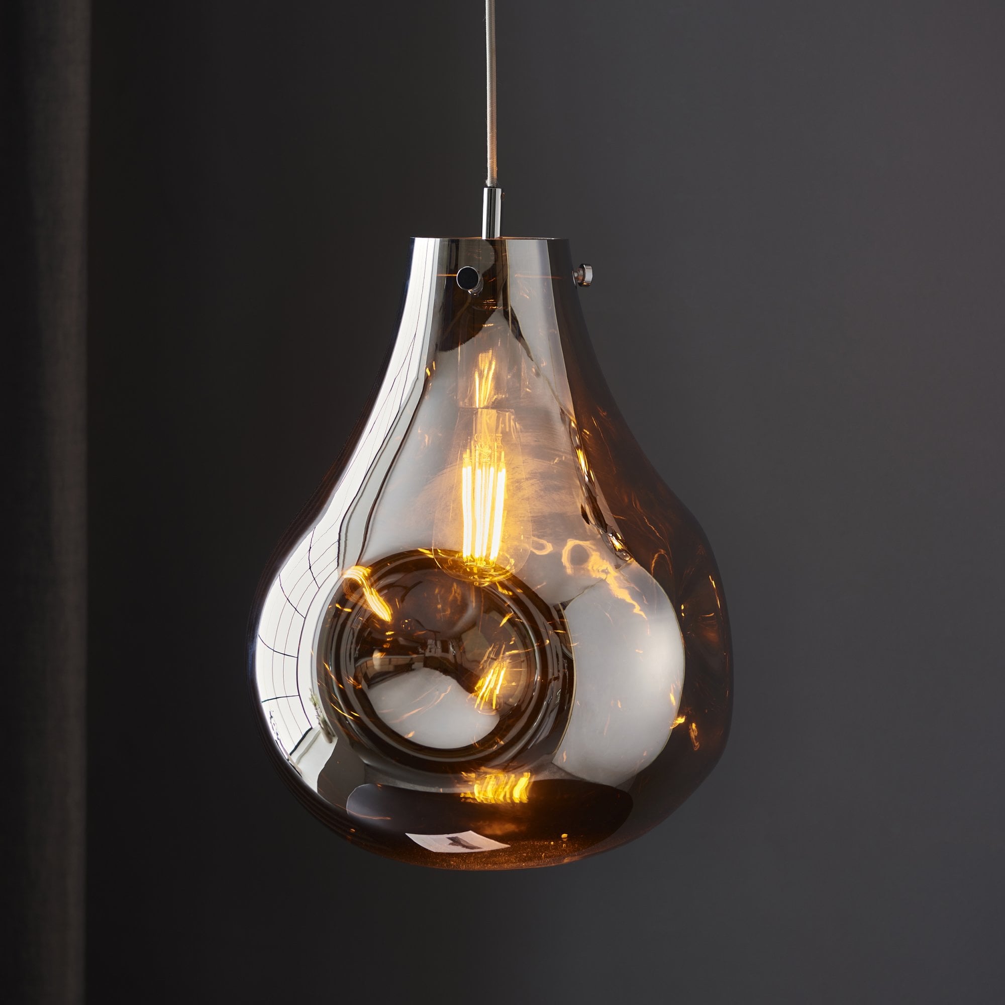 99788 1 Light Pendant Chrome Metallic Glass & Chrome Plate