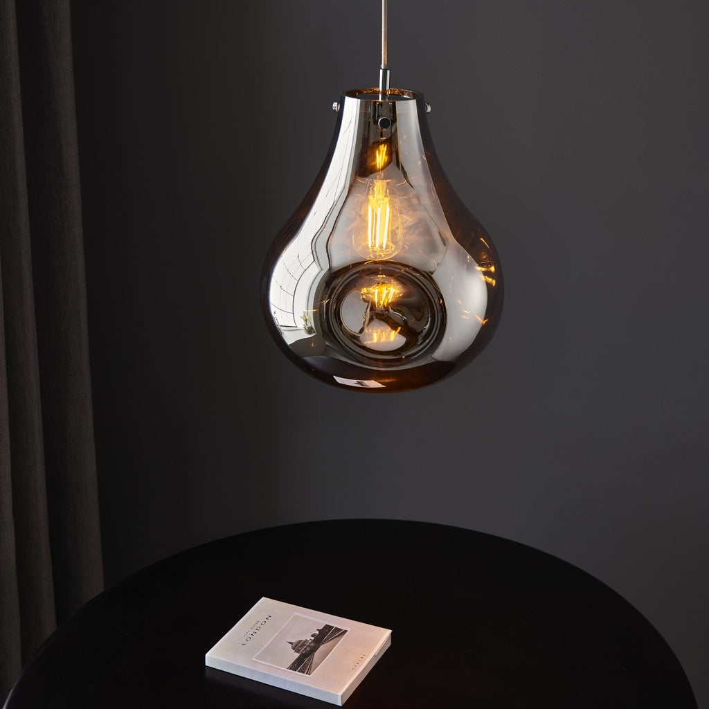 99788 1 Light Pendant Chrome Metallic Glass & Chrome Plate