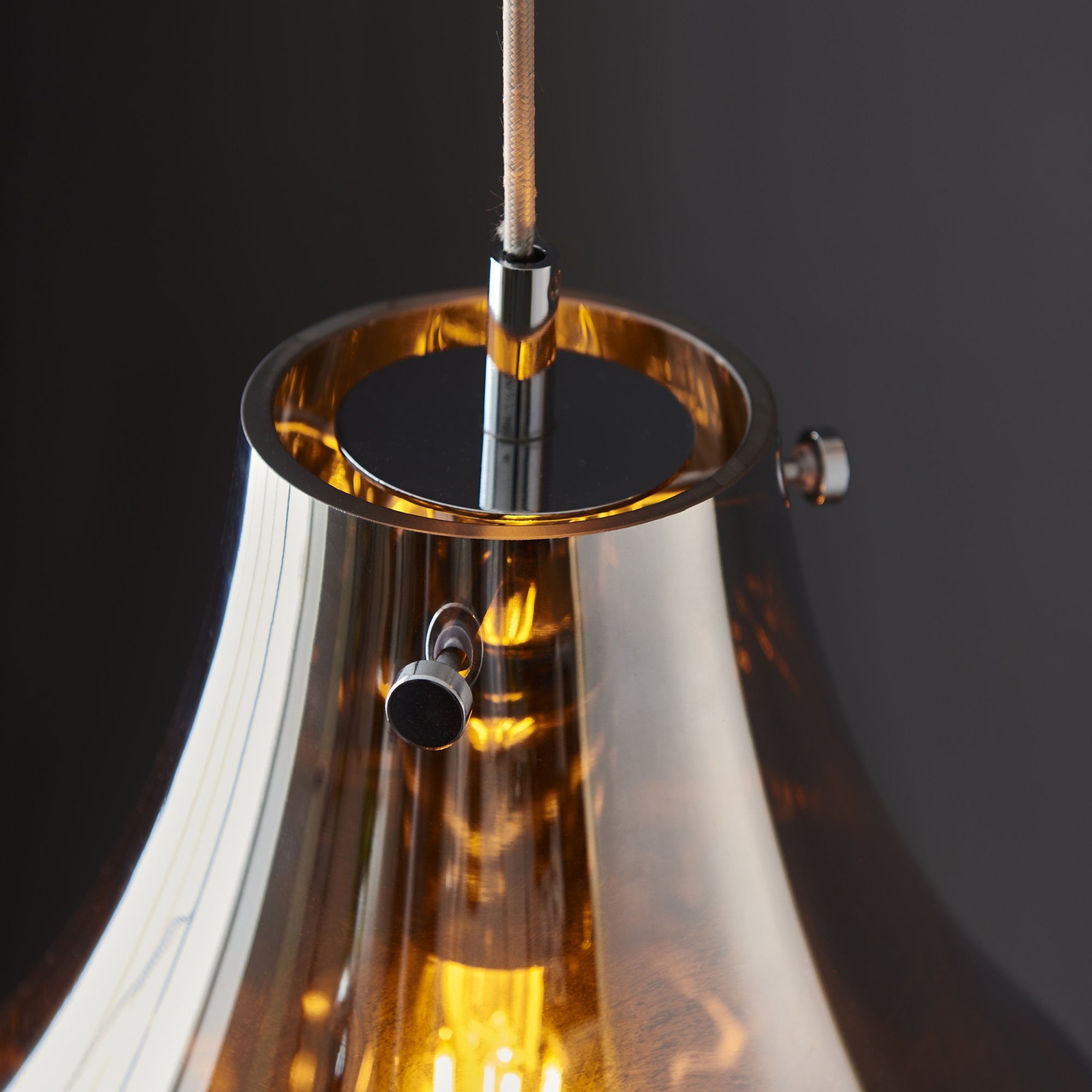 99788 1 Light Pendant Chrome Metallic Glass & Chrome Plate