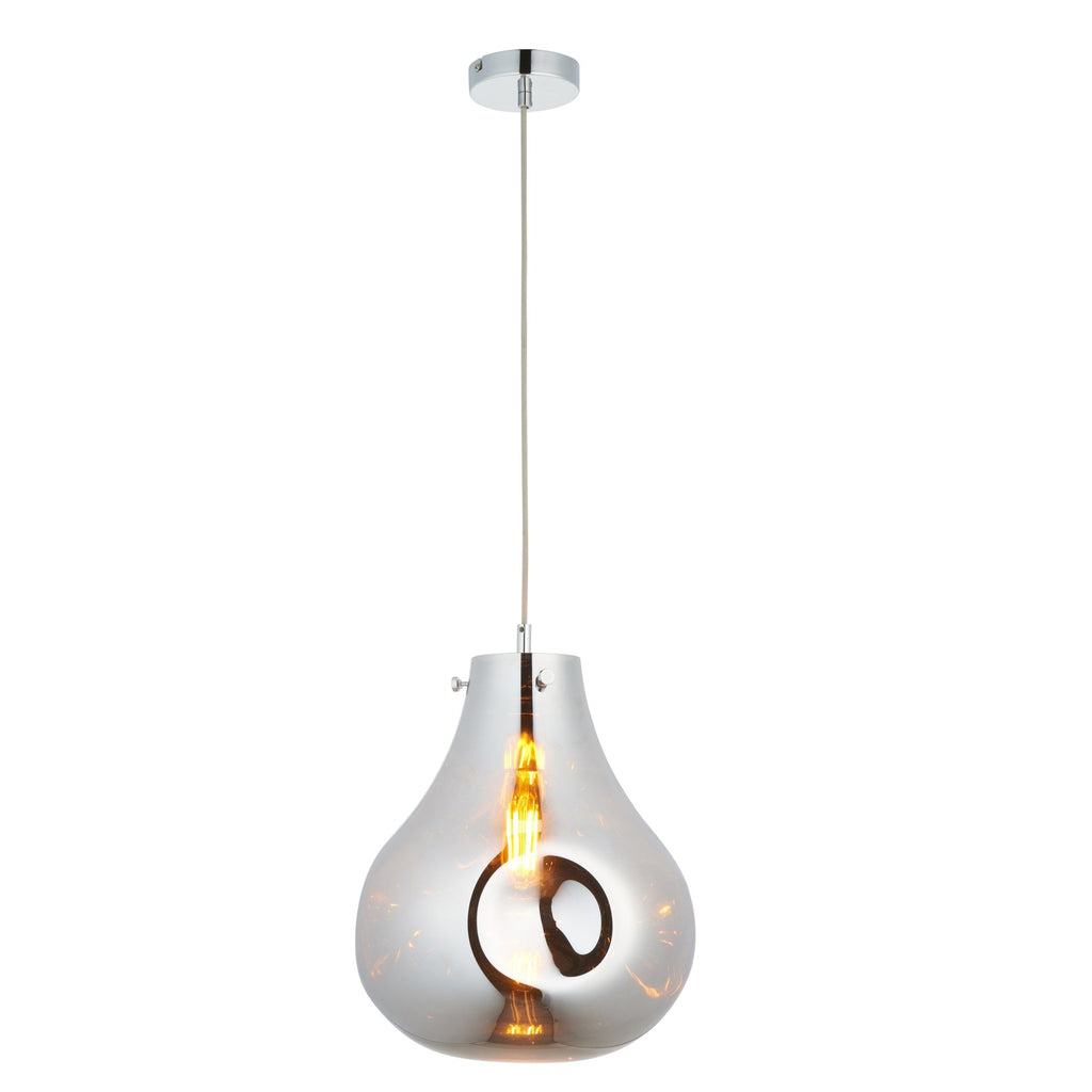 99788 1 Light Pendant Chrome Metallic Glass & Chrome Plate