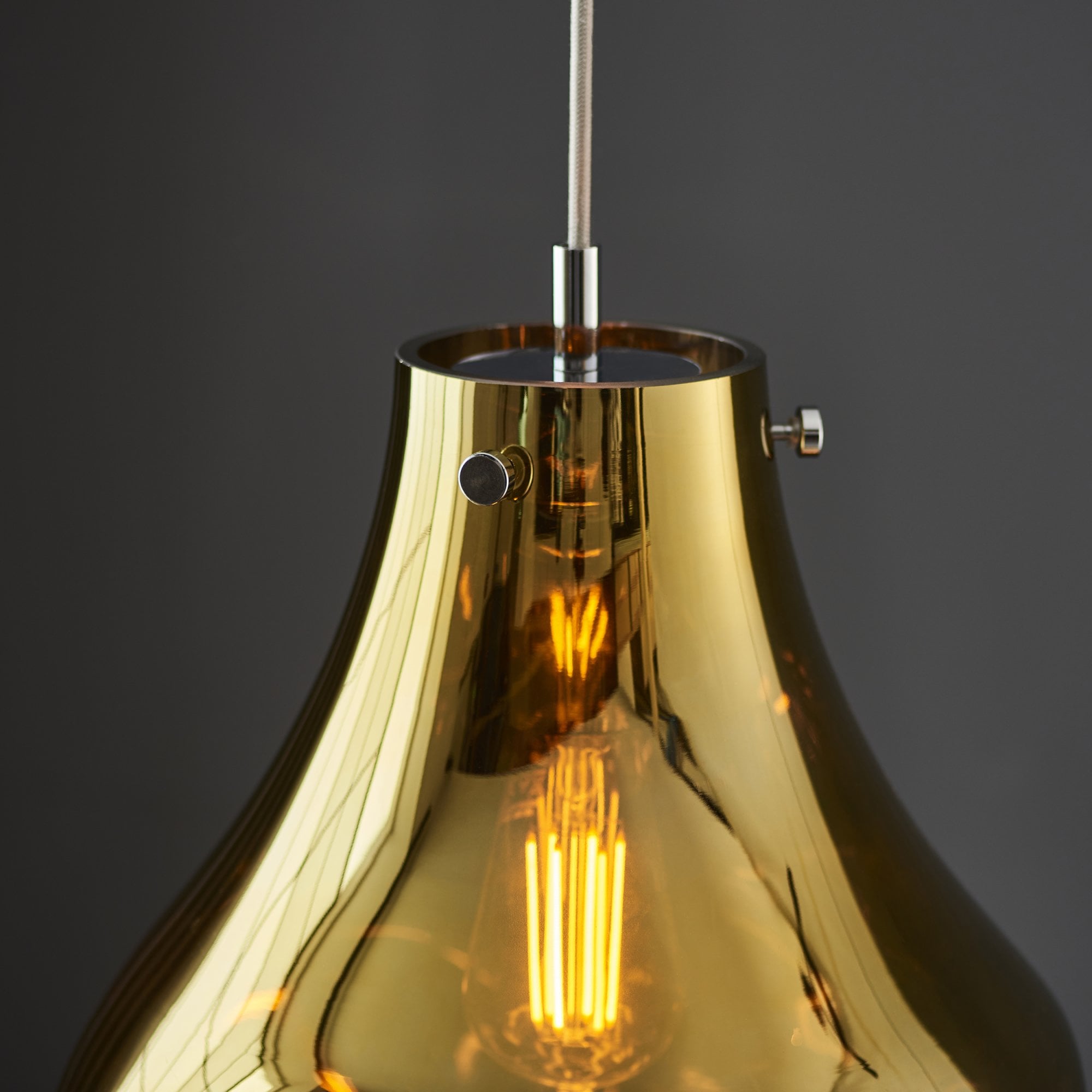 99789 1 Light Pendant Gold Metallic Glass & Chrome Plate